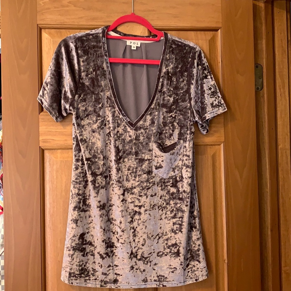 Plum velvet T-shirt